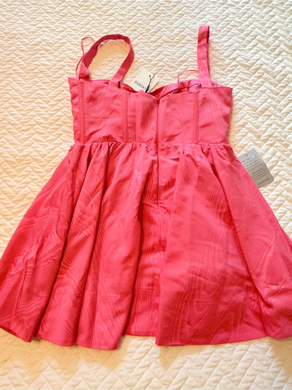 Bardot Hot Pink Corset Fit-&-Flare Mini Dress - Picture 6 of 6